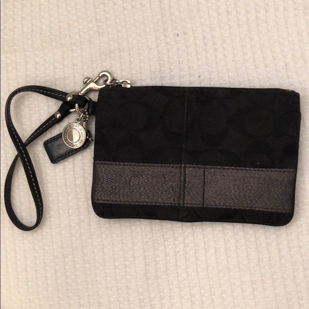 Black Coach Signature Wristlet